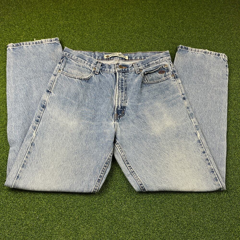 Vintage 00s Light Wash Womens Harley Davidson Boot Cut Denim Jeans Sz 32"